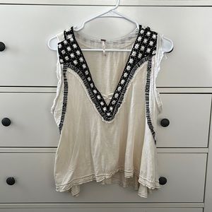 Free people black and white blouse